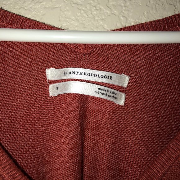 ANTHROPOLOGIE Burnt Orange Short Sleeve Sweater S - Picture 2 of 3